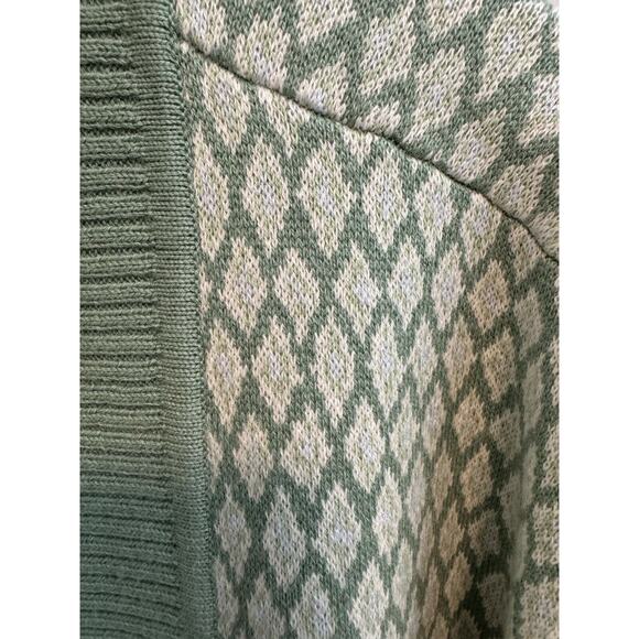 Isaac Mizrahi 1X Green Open Cardigan Dropped Shoulder Ribbed Shawl Collar New - Picture 3 of 11